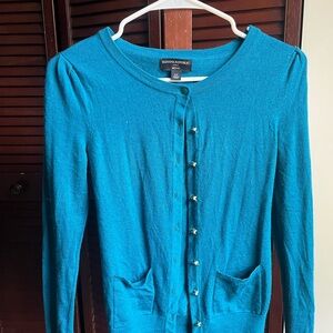 Banana Republic Merino Woool Teal Gem-Toned Cardigan